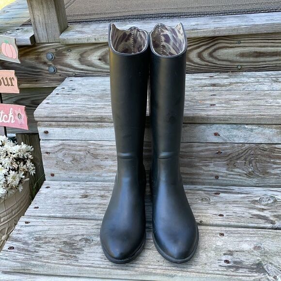 Sam Edelman Xenia Rubber High Rain Boots Shoes Size 10 Waterproof - Picture 5 of 9